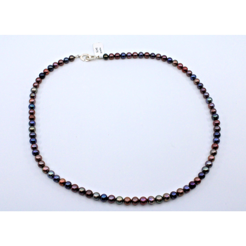 C0 New 100% Authentic MASHKA 925 Sterling Silver Freshwater Pearl Necklace $475 - Picture 2 of 3